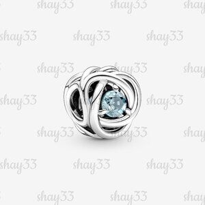Pandora March Sea Aqua Blue Eternity Circle Charm